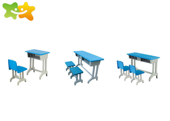 Color azul determinado doble primario de la silla de escritorio de los muebles de escuela de la guardería solo