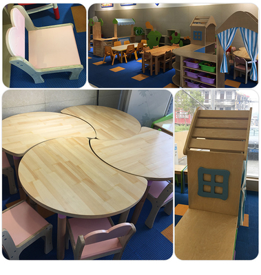 La tabla y las sillas de los muebles de la sala de clase de la guardería de HaiXun redondearon el borde