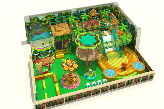 Equipo interior del patio de los niños de niveles múltiples de la selva con los juegos múltiples del juego